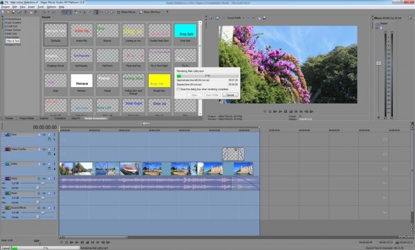 Rendering in Sony Vegas
